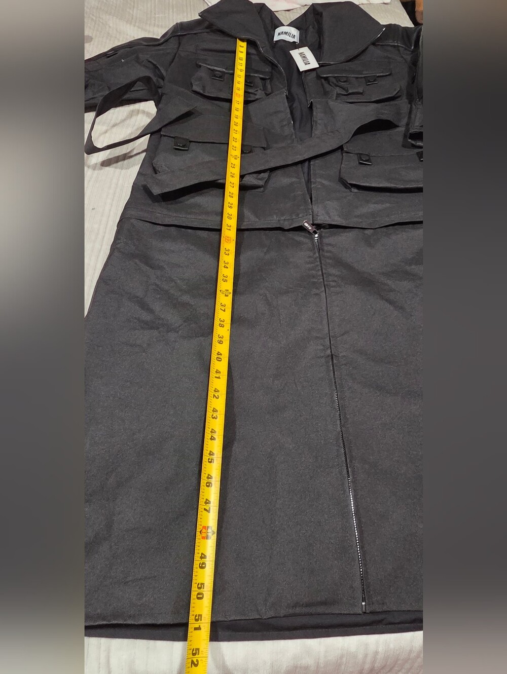 Namilia Inferno Transformer Jacket Coat Black Convertible Trench Goth Techwear S - Picture 7 of 11